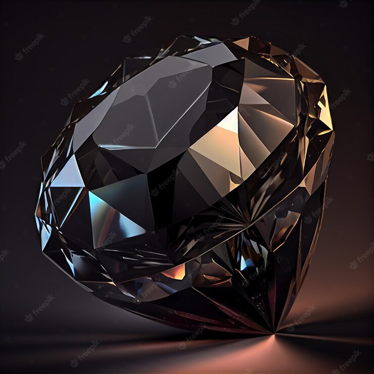 gemme diamant noir brillant isole fond noir pierre minerale precieuse naturelle illustr artistique 107173 26765