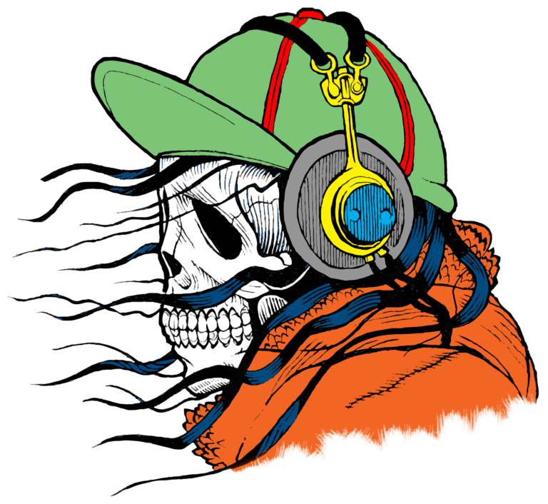casque sur tête de mort
